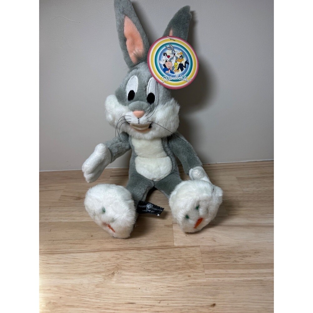 Bugs Bunny Plush 1997 Posable Stiff With Tag Rare Looney Tunes Bendable